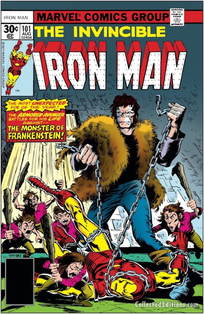 Iron Man #101 cover; pencils, Val Mayerik; inks, Dave Cockrum; Monster of Frankenstein