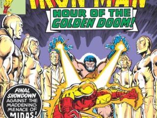 Iron Man #107 cover; pencils, Keith Pollard; inks, Joe Rubinstein; Midas