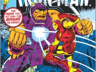 Iron Man #108 cover; pencils, Keith Pollard; inks, Joe Sinnott; The Growing Man