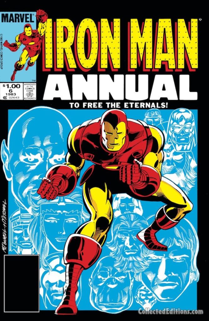 Iron Man Annual #1 cover; pencils, Luke McDonnell; inks, Steve Mitchell; Eternals