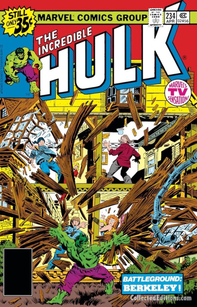 Incredible Hulk #234 cover; pencils and inks, Al Milgrom; Battleground Berkeley, Marvel's TV Sensation