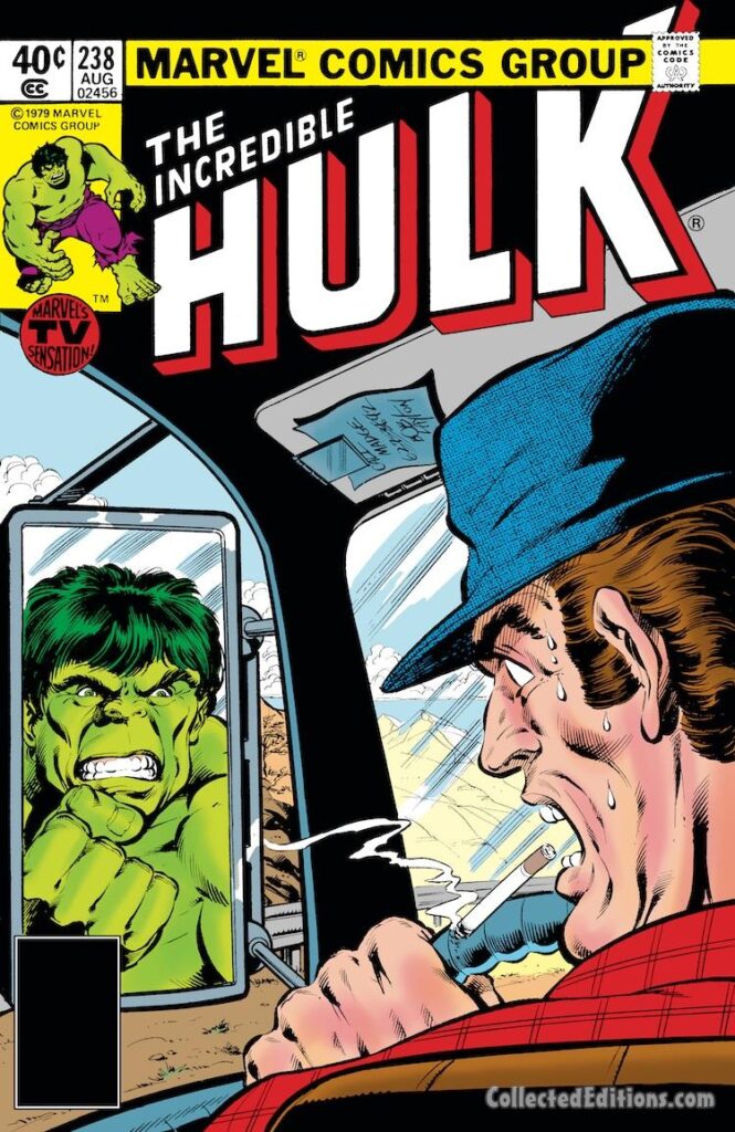 Incredible Hulk #238 cover; pencils and inks, Bob Layton; trucker, truck driver, Call Marge, Convoy