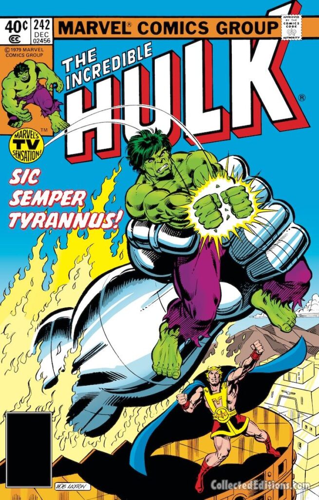 Incredible Hulk #242 cover; pencils and inks, Bob Layton; Sic Semper Tyrannus