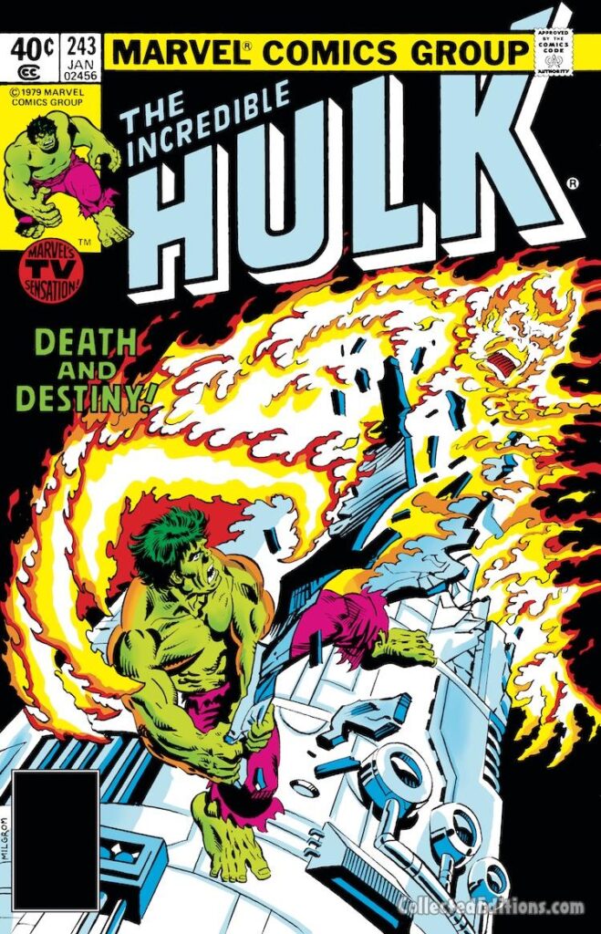 Incredible Hulk #243 cover; pencils and inks, Al Milgrom; Death and Destiny