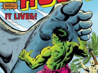 Incredible Hulk Annual #9 cover; pencils, Steve Ditko; inks, Al Milgrom; It Lives, It the Living Colossus