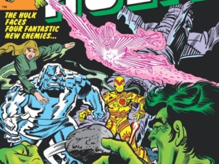 Incredible Hulk #254 cover; pencils and inks, Al Milgrom; Waiting for the U-Foes; X-Ray, Ironclad; Vector, Vapor