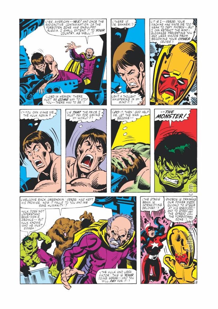 Incredible Hulk #259, pg. 18; pencils, Sal Buscema; inks, Al Milgrom; Ursa Major, Sergei, Phobos