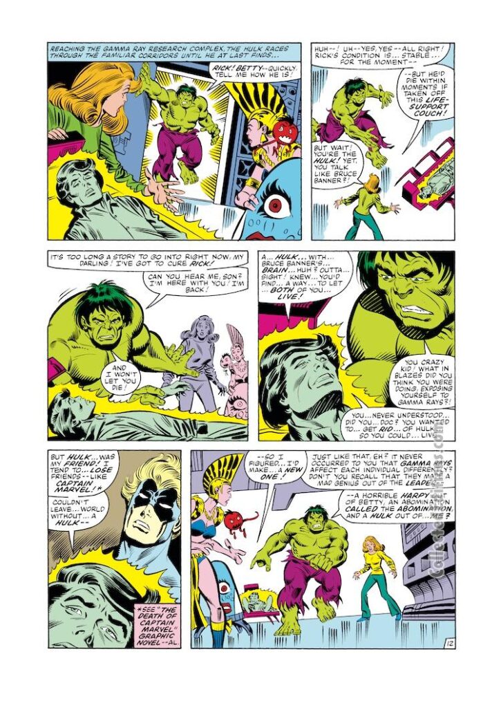 Incredible Hulk #275, pg. 12; layouts, Sal Buscema; inks, Joe Sinnott; Betty Ross, Rick Jones