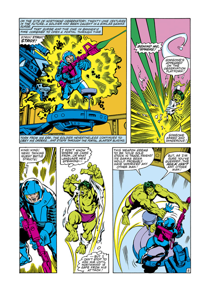 Incredible Hulk #286, pg. 8; pencils, Sal Buscema; inks, Kim DeMulder; Kang’s soldier, warrior