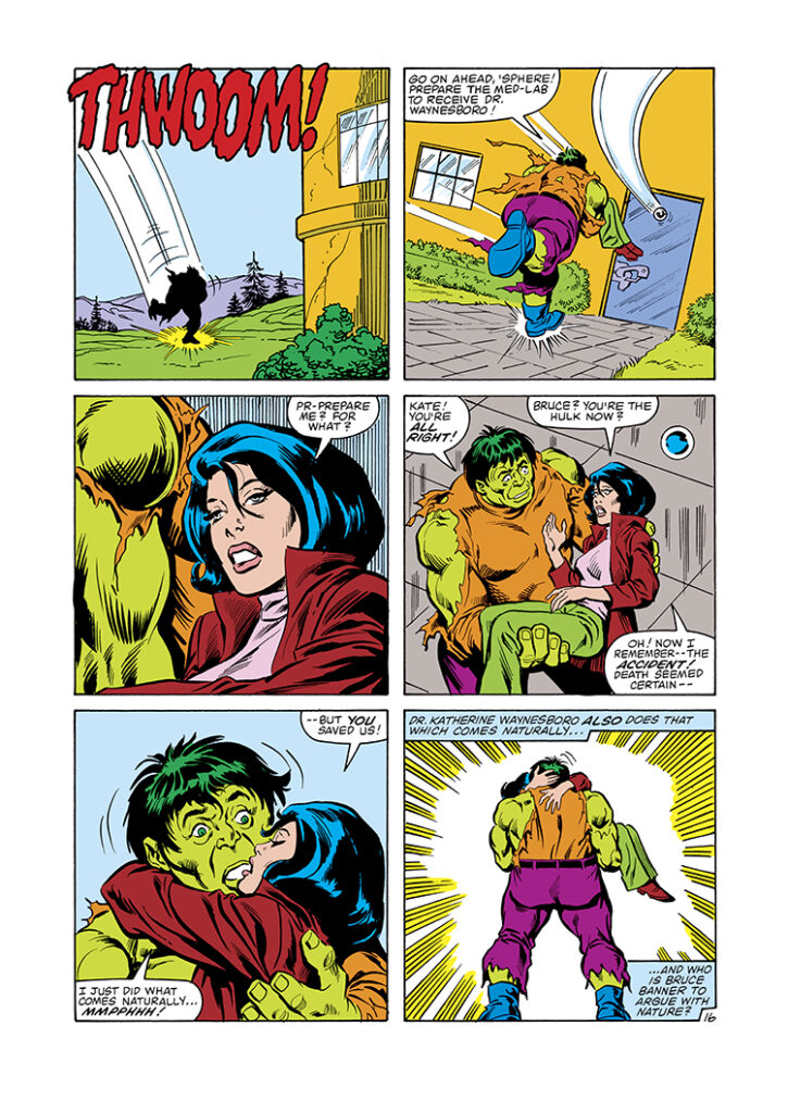 Incredible Hulk #288, pg. 16; layouts, Sal Buscema; pencils and inks, Jim Mooney; Dr. Kate Waynesboro