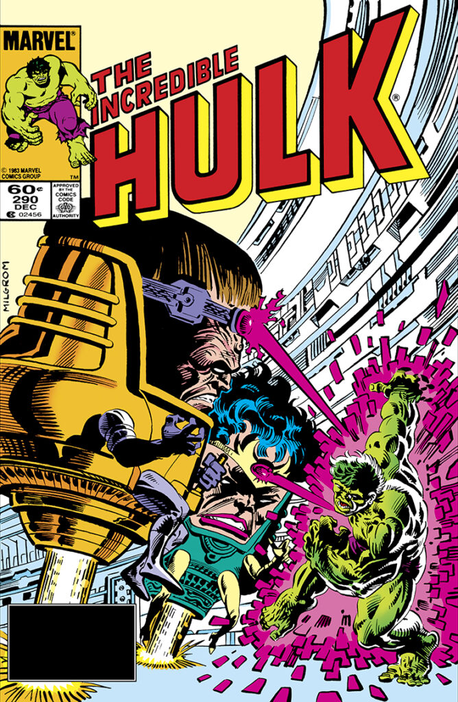 Incredible Hulk #290 cover; pencils and inks, Al Milgrom; M.O.D.O.K., Ms. M.O.D.O.K., Kate Waynesboro