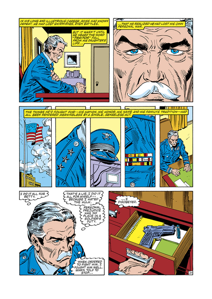 Incredible Hulk #291, pg. 20; pencils, Sal Buscema; inks, Gary Talaoc; General Thunderbolt Ross