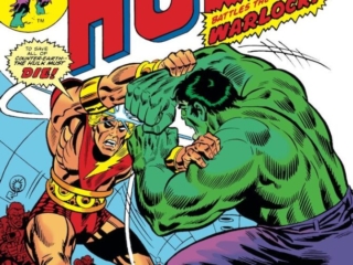 Incredible Hulk #177 cover; pencils, Herb Trimpe; inks, Frank Giacoia ; Adam Warlock, Counter-Earth