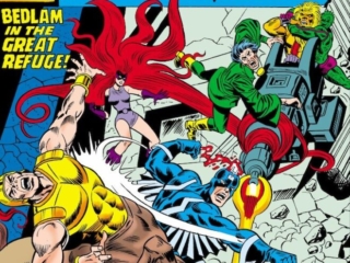 Inhumans #6 cover; pencils, Rich Buckler; inks, Frank Giacoia; Black Bolt Goes Wild, Medusa, Centaur