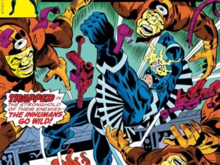 Inhumans #10 cover; pencils, Ed Hannigan; inks, Mike Esposito; Black Bolt