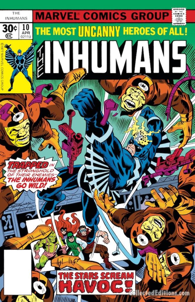 Inhumans #10 cover; pencils, Ed Hannigan; inks, Mike Esposito; Black Bolt