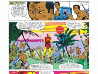 Iron Man Annual #5, pg. 18; pencils, Jerry Bingham; inks, Dan Green; T&rsquo;Challa, Wakanda, Killmonger, Taku