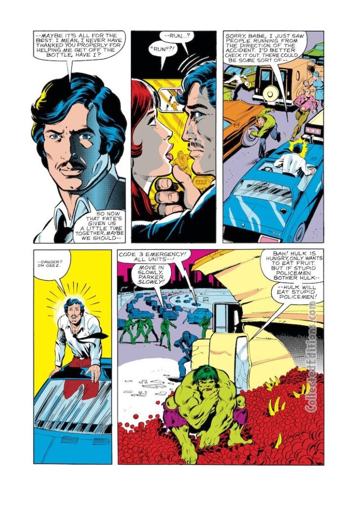 Iron Man #131, pg. 2; pencils, Jerry Bingham; inks, Bob Layton; Bethany Cabe, Incredible Hulk, Tony Stark