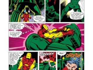 Iron Man #135, pg. 15; layouts, Jerry Bingham; pencils and inks, Bob Layton Iron Man #135, pg. 15; layouts, Jerry Bingham; pencils and inks, Bob Layton, Titanium Man, Boris Bullski