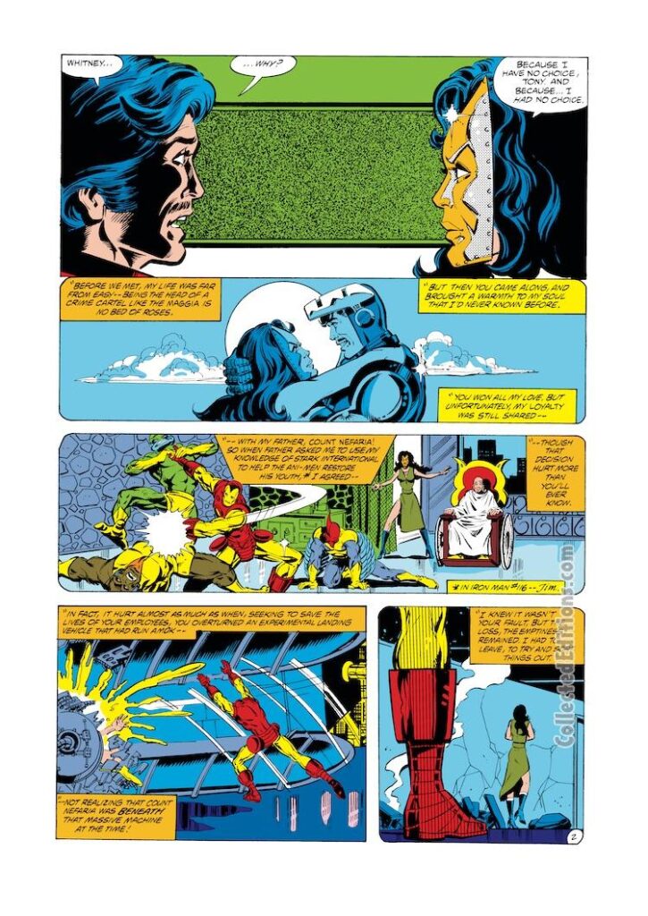 Iron Man #139, pg. 2; pencils and inks, Bob Layton, Madame Masque/Whitney Frost, origin
