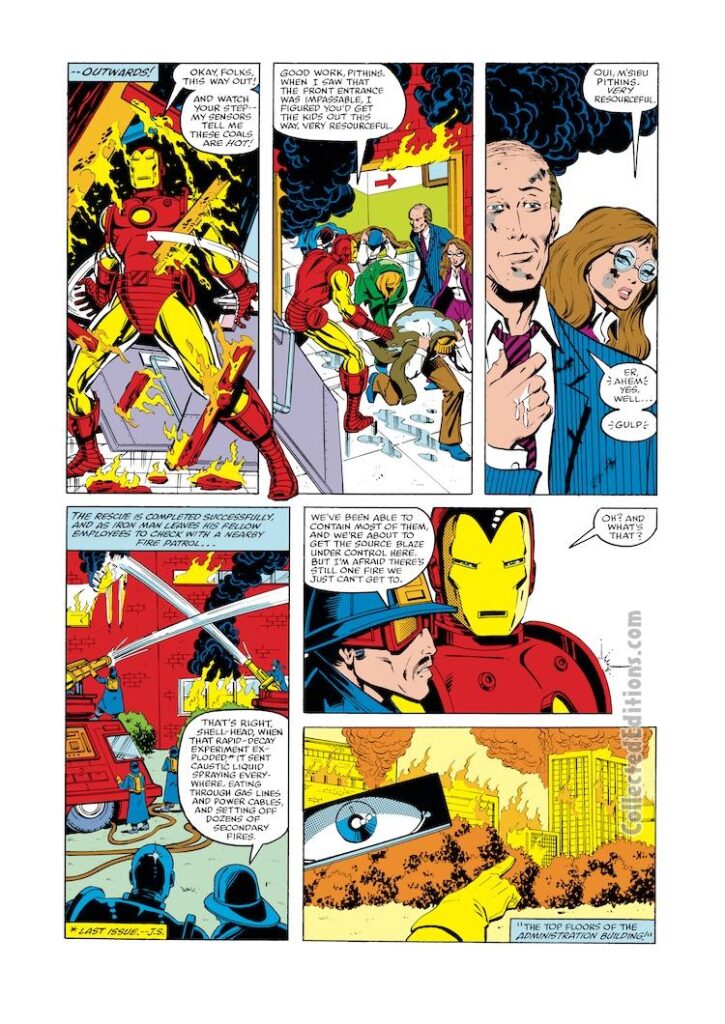 Iron Man #147, pg. 5; layouts, John Romita Jr.; pencils and inks, Bob Layton; Pithins; Yvette Avril