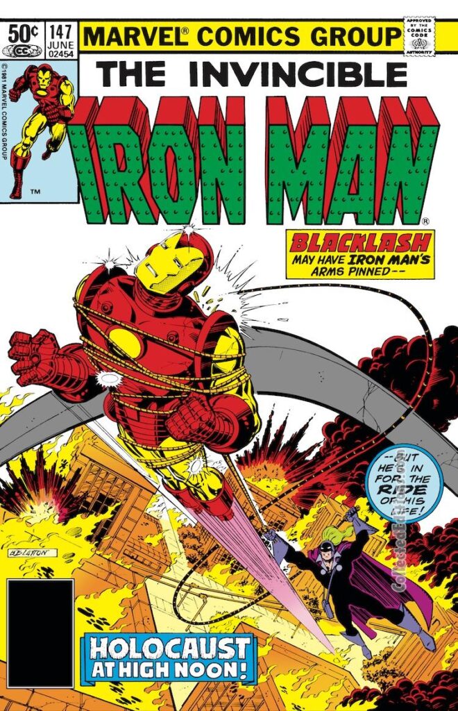 Iron Man #147 cover; pencils and inks, Bob Layton, Blacklash, Holocaust at High Noon