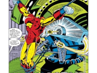 Iron Man #153, pg. 1; layouts, John Romita Jr.; pencils and inks, Bob Layton; Light Makes Might, David Michelinie, splash page