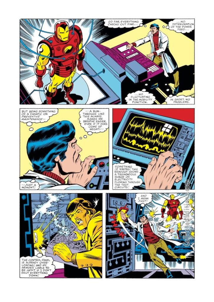 Iron Man #157, pg. 2; pencils, Alan Kupperberg; inks, Dan Green; Tony Stark