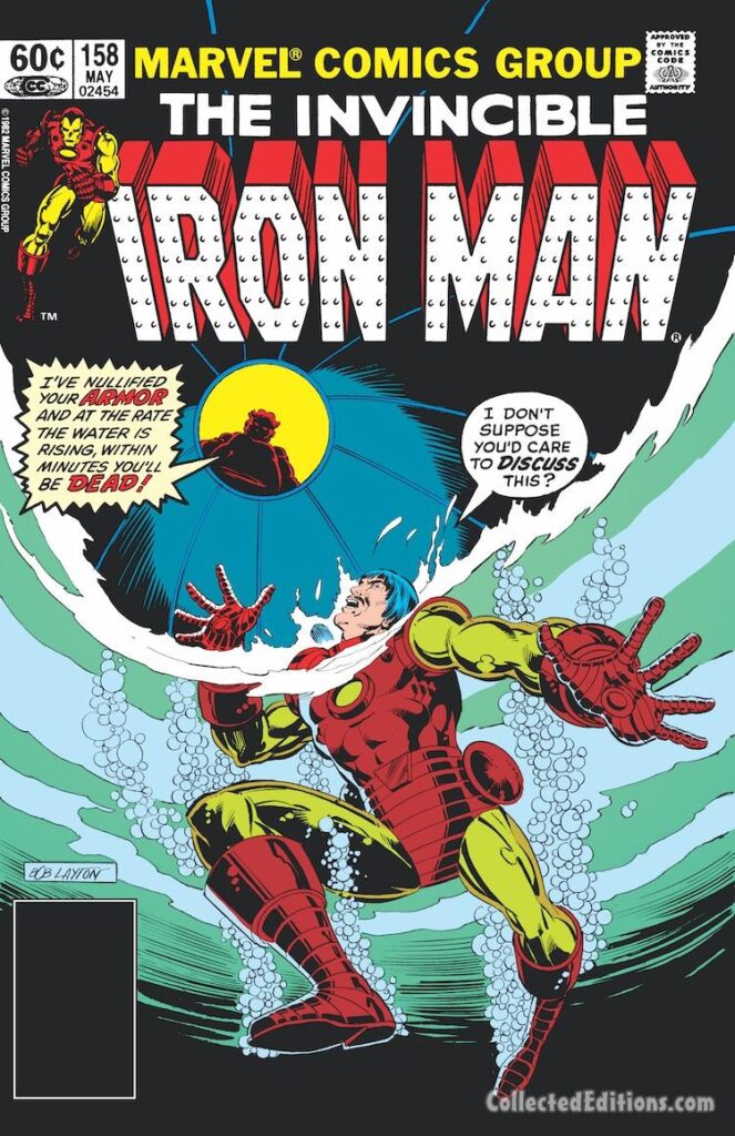 Iron Man #158 cover; pencils and inks, Bob Layton