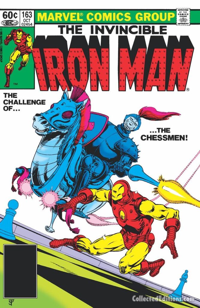 Iron Man #163 cover; pencils and inks, Jim Starlin; The Challenge of the Chessmen