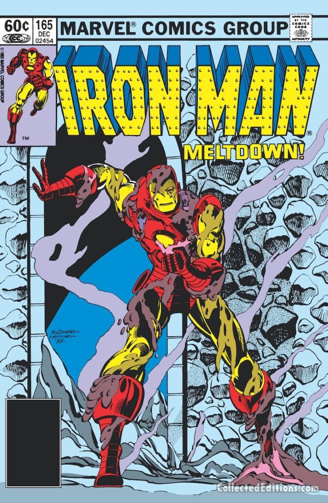 Iron Man #165 cover; pencils, Luke McDonnell; inks, Steve Mitchell; Meltdown