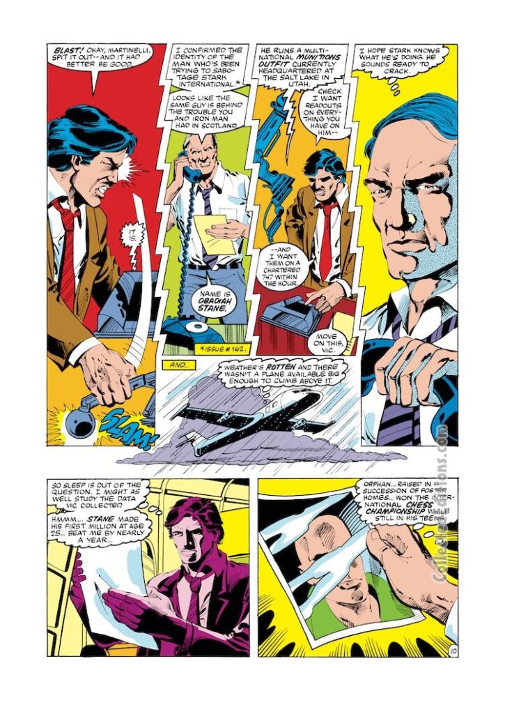 Iron Man #166, pg. 10; pencils, Luke McDonnell; inks, Steve Mitchell; Vic Martinelli, Obadiah Stane