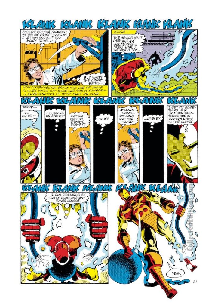 Iron Man #171, pg. 21; pencils, Luke McDonnell; inks, Steve Mitchell; Clytemnestra Erwin