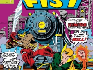 Iron Fist #5 cover; pencils, Gil Kane; inks, Dan Adkins; When Slays the Scimitar
