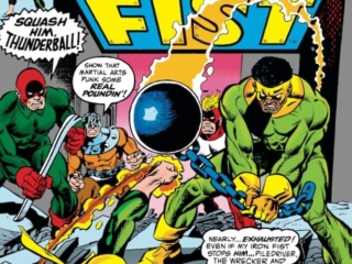 Iron Fist #11 cover; pencils, Gil Kane; inks, uncredited; Thunderball, Wrecking Crew, The Wrecker, Bulldozer, Piledriver