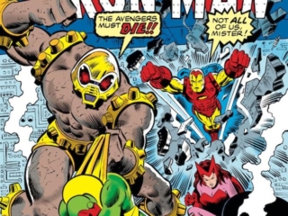 Iron Man #114 cover; pencils, John Romita Jr.; inks, Dan Green; Arsenal, Avengers, Captain America, Scarlet Witch, Vision, Yellowjacket