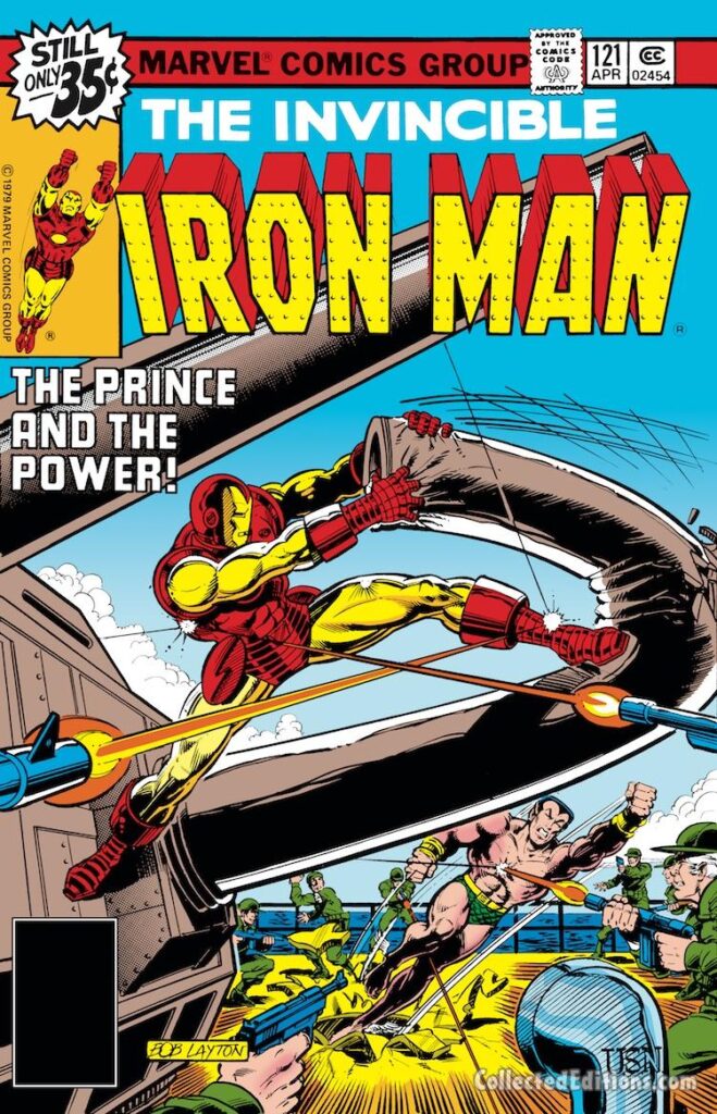 Iron Man #121 cover; pencils and inks, Bob Layton; The Prince and the Power, Namor the Sub-Mariner