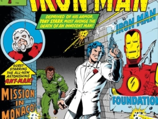 Iron Man #125 cover; pencils and inks, Bob Layton; Astonishing Ant-Man, Tony Stark, James Jim Rhodes, Rhodey