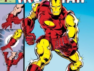 Iron Man #126 cover; pencils, John Romita Jr.; inks, Bob Layton; iconic cover, armor, Hammer