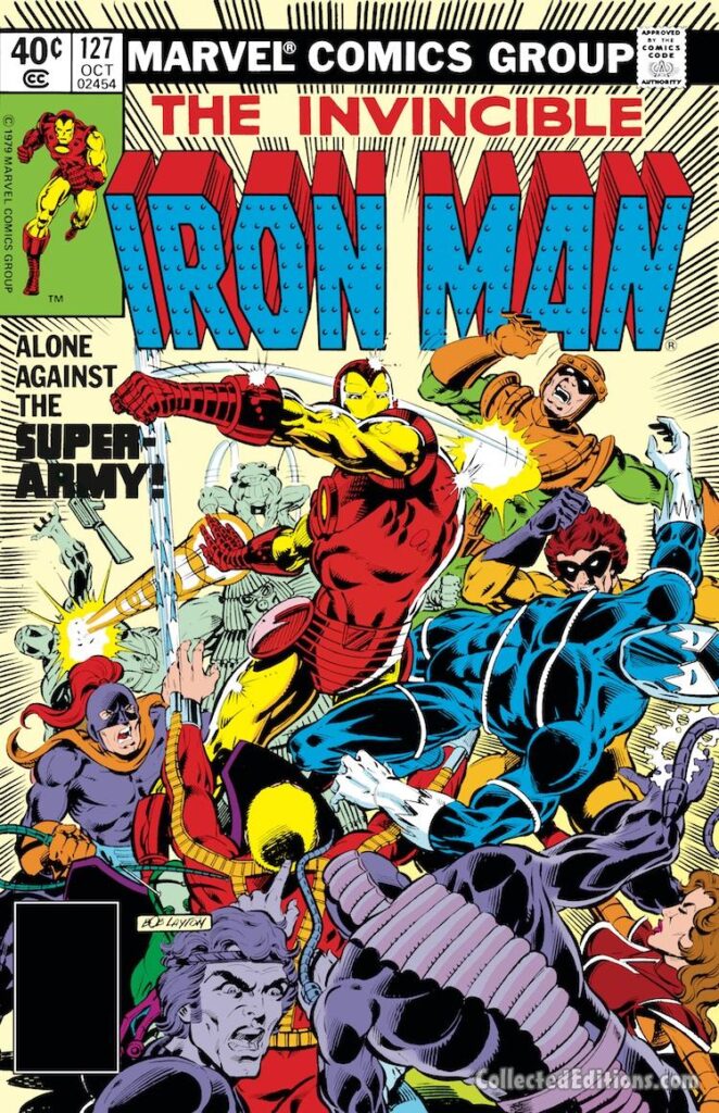 Iron Man #127 cover; pencils and inks, Bob Layton; Alone Against the Super-Army