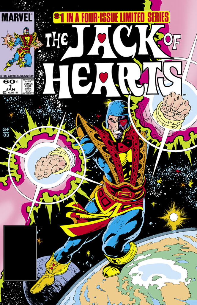 Jack of Hearts #1 cover; pencils and inks, George Freeman; #1 in a four-issue limited series