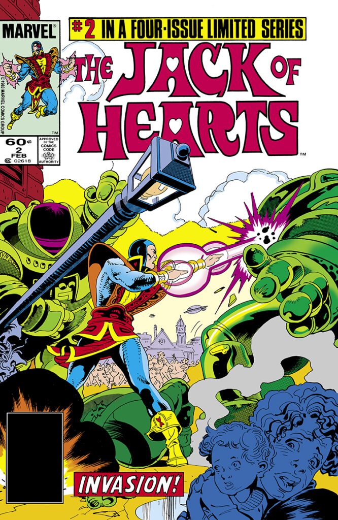 Jack of Hearts #2 cover; pencils and inks, George Freeman; four-issue limited series, Invasion, Contraxia