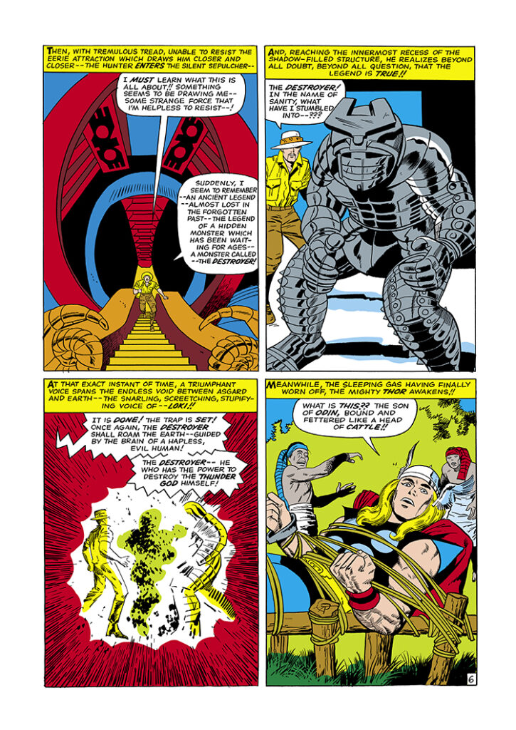 Thor in Journey into Mystery #118, pg. 6; pencils, Jack Kirby; inks, Vince Colletta; Destroyer, first appearance, Odinson