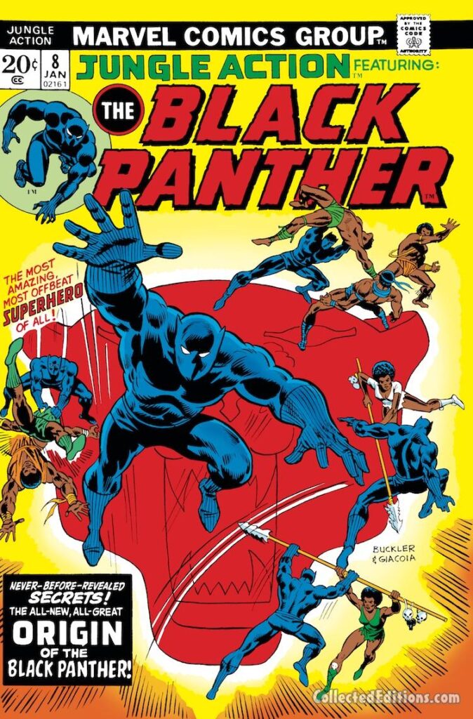 Jungle Action #8 cover; pencils, Rich Buckler; inks, Frank Giacoia; The Origin of the Black Panther/Prince T&#039;Challa/Wakanda