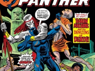 Jungle Action #9 cover; pencils, Gil Kane; inks, Mike Esposito; Baron Macabre, Black Panther