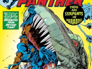 Jungle Action #14 cover; pencils, Gil Kane; inks, Pablo Marcos; Serpents in Paradise, Black Panther, T'Chall, best Black Panther covers