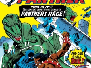 Jungle Action #17 cover; pencils, Gil Kane; inks, Frank Giacoia, Black Panther's rage, Killmonger