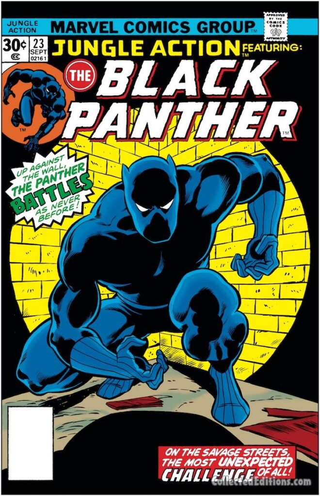 Jungle Action #23 cover; pencils, John Byrne; inks, Dan Adkins; Black Panther, best Black Panther covers