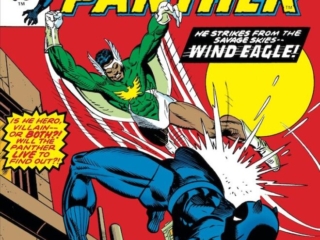 Jungle Action #24 cover; pencils, Gil Kane; inks, Dan Adkins; Wind Eagle, Black Panther, T'Challa, last issue