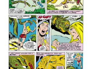 Ka-Zar #11, pg. 9; pencils, Don Heck; inks, Frank Springer; Zabu, Python, Illyana